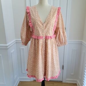Hyacinth House Tuckernuck Mia Dress Cottagecore‎ Prairie Floral Gingham Ruffle